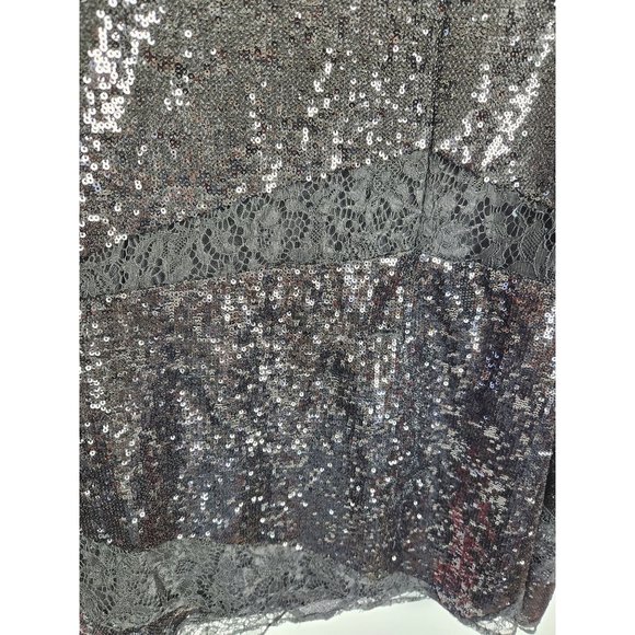 Marciano Los Angeles Women's Sz. L Black Sequin & Lace Dress - Picture 8 of 9
